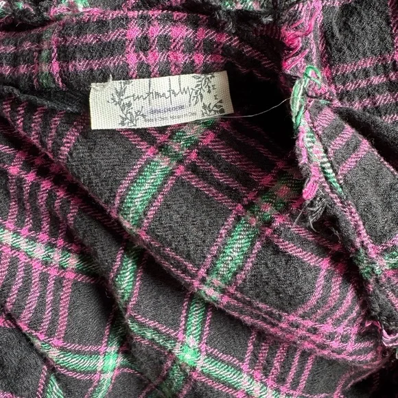 Intimately by Free People Pink, Green and Black Plaid Top #13 - Picture 3 of 4
